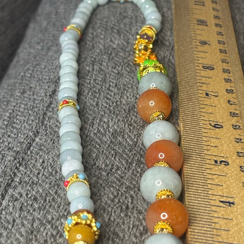 Multicolor Jadeite Beaded Necklace - Picture 8 of 8